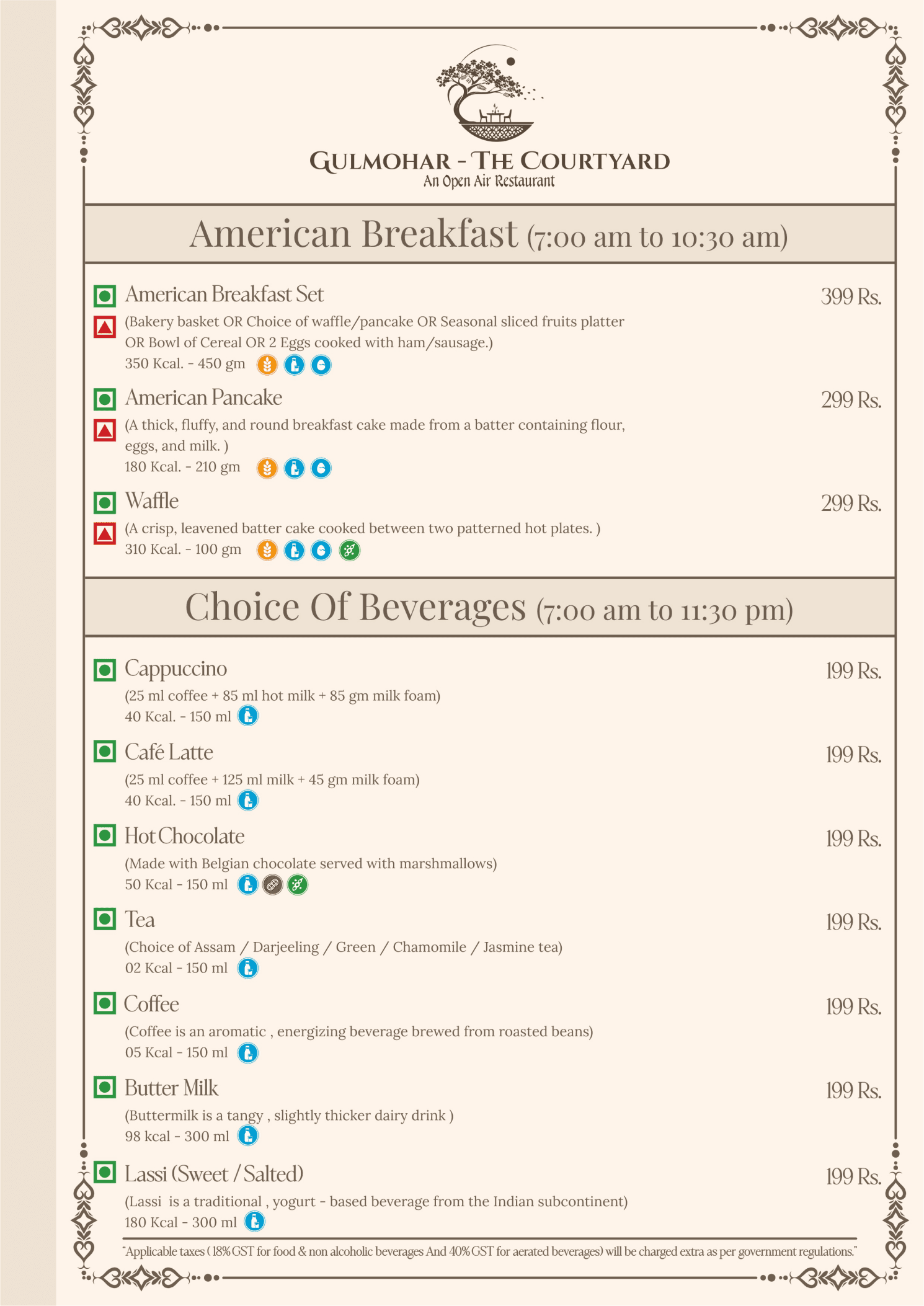 Gulmohar – The Courtyard Menu Page 4