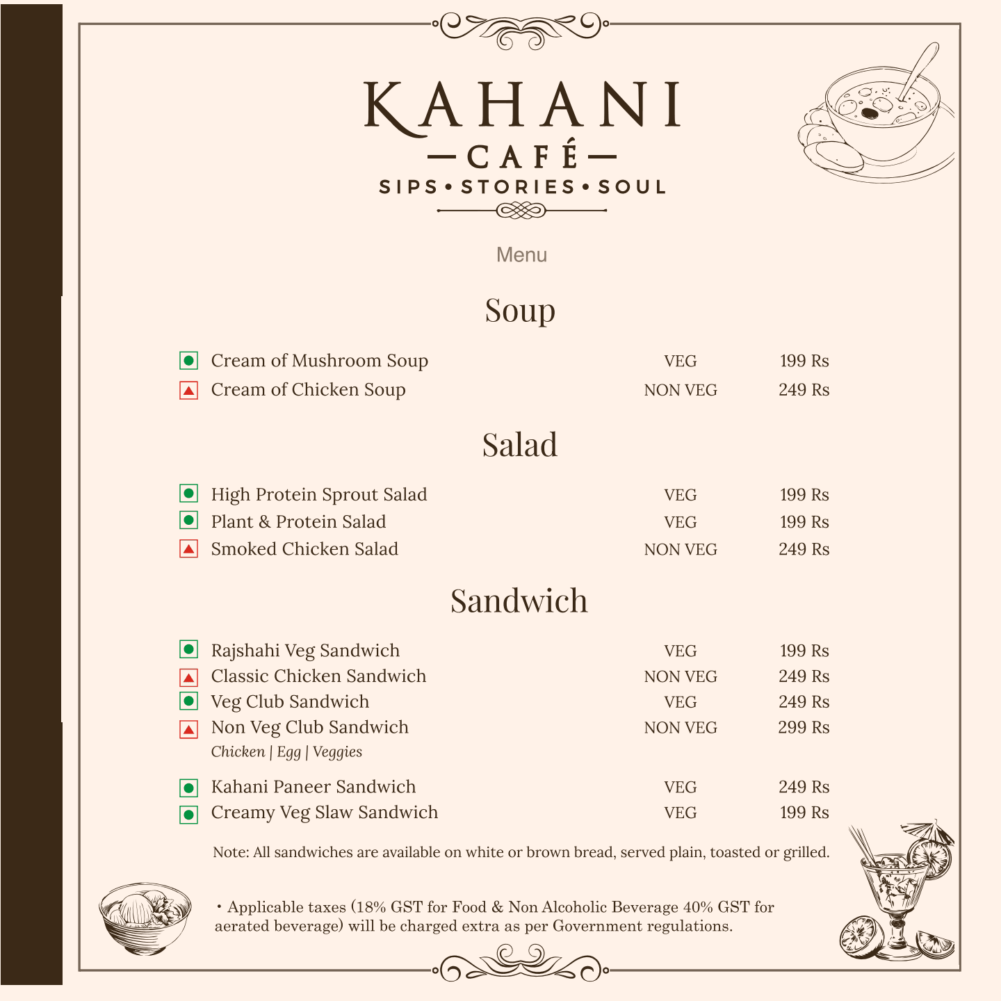 Kahani Café Menu Page 3