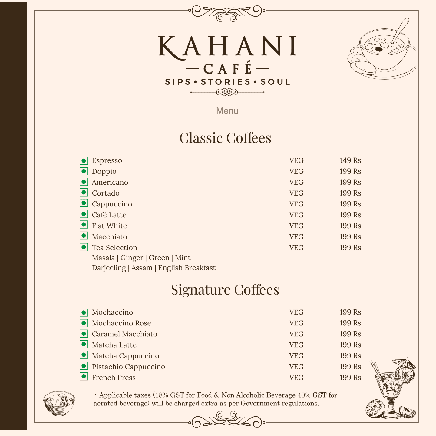 Kahani Café Menu Page 7