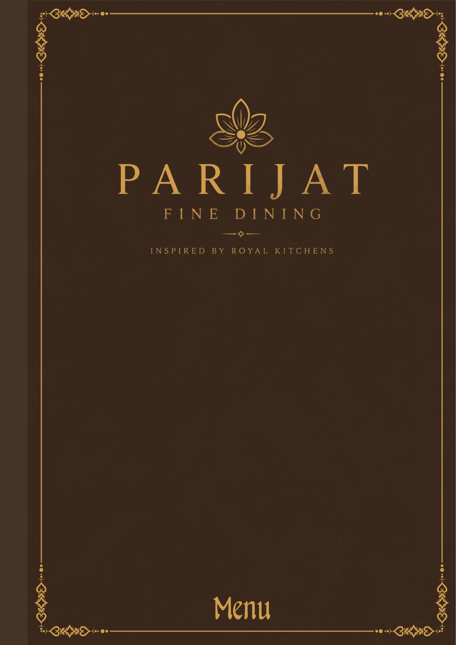 Parijat Fine Dining Menu Page 1
